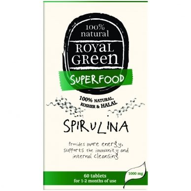 ROYAL GREEN SPIRULINA 1000mg N60 - 100% natūralus