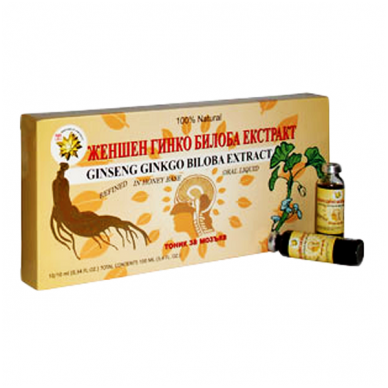 Ženšenis+ Ginko biloba 10ml.x10 buteliukų